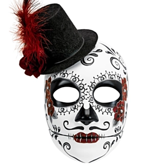 Dia de los Muertos Maske Sort/Rød