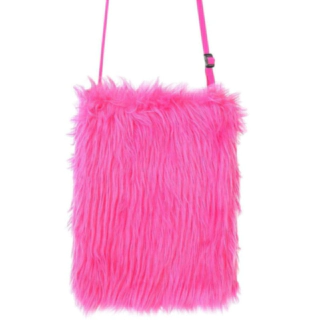 Plysset Taske Neonpink