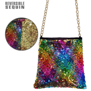 Paillettaske Regnbue/Guld