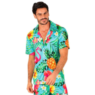 Flamingo Hawaiiskjorte Turkis