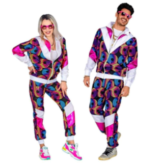 80'er Disko Print Træningsdragt Kostume