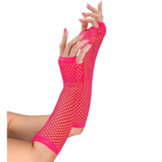 Neon Fingerløse Nethandsker Pink