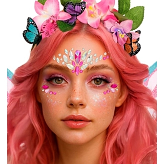 Fe Glimmer Ansigtssmykker Rosa