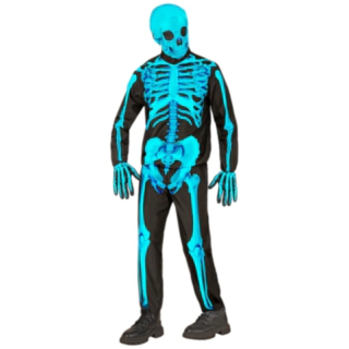 Neon Skelet Børnekostume Turkis