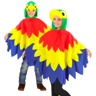Papegøje Poncho Børnekostume
