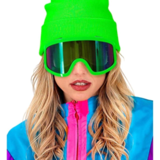 80'er Retro Skibriller Neongrøn