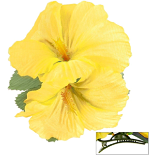 Hibiscus Hårclips Gul