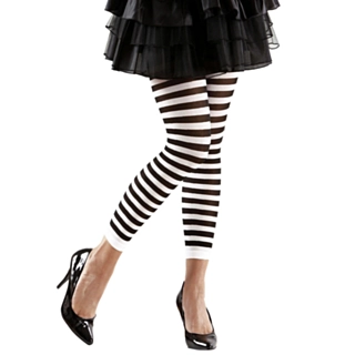 Stribet Leggings Sort/Hvid