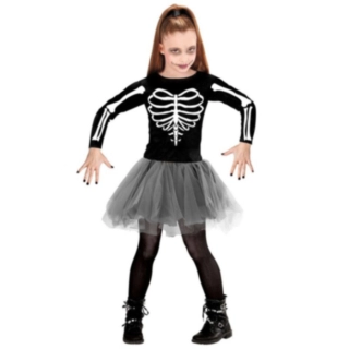 Ballerina Skelet Børnekostume