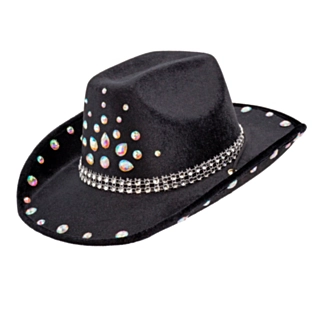 Diamant Cowboyhat Sort