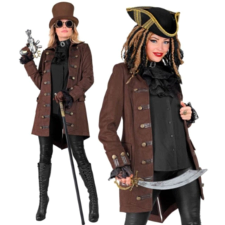 Steampunk Pirat Kaptajn Frakke Kostume