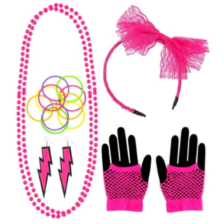 80'er Neon Sæt Pink