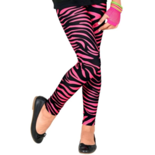 Stribede Zebra Børneleggings Pink