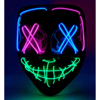 Purge LED Maske Blå/Pink/Grøn