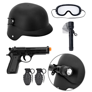 SWAT Børne Kostumekit Sort