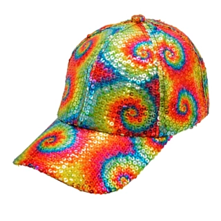 Tie-Dye Paillet Kasket Regnbue