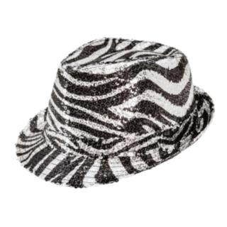 Zebrastribet Fedora Hat Sølv