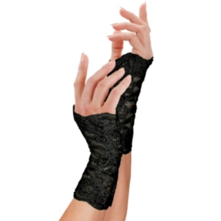 Fingerløse Blondehandsker Sort