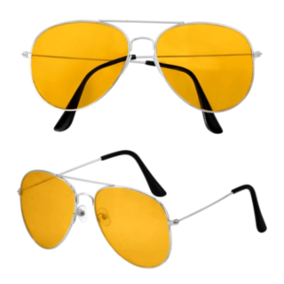 70'er Aviator Briller Gul