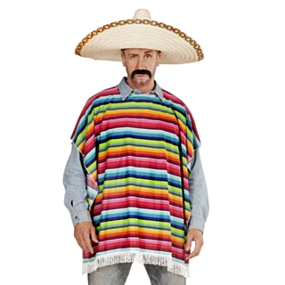 Farverig Poncho