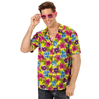 Blomstret Hawaiiskjorte Gul