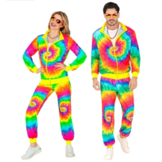 Neon Psychedelic 80'er Træningsdragt Kostume