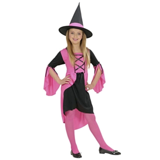 Lyserød Heks Børnekostume