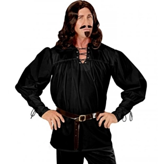 Sort Piratbluse