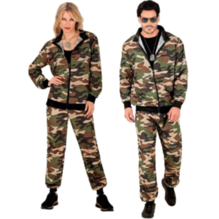 Camouflage 80'er Træningsdragt Kostume