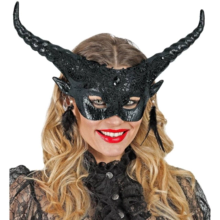 Lucifer Halvmaske Sort