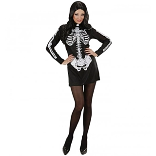 Forførende Skeletkjole Kostume