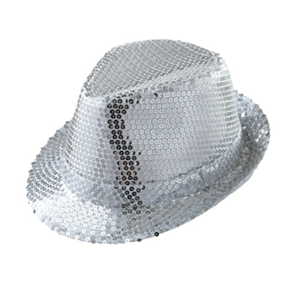 Sølv Paillet Fedora