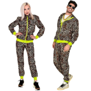 80'er Leopard Træningsdragt Kostume