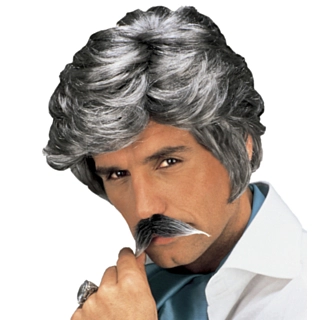 Casanova paryk m. moustache, Grå
