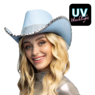 Glimmer Cowboyhat Lyseblå