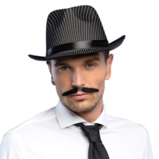 Gangster Overskæg Sort