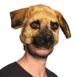 Plys Hundemaske Brun