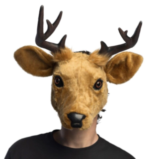 Hjort Plys Halvmaske Brun