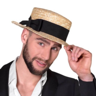Canotier Stråhat Med Sort Bånd