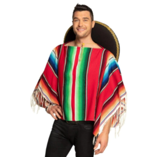Mexicansk Poncho Rød