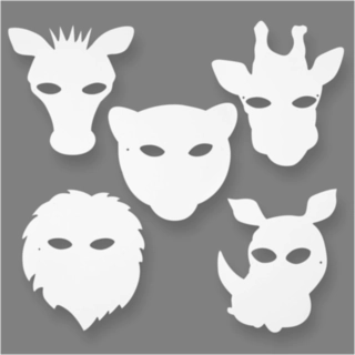 Jungle Partymasker Hvid