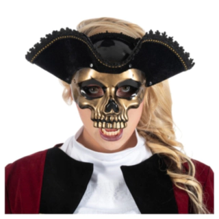 Pirat Kranie Maske Guld
