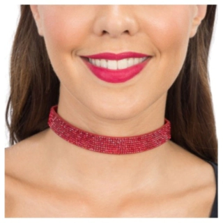 Glimmer Choker Rød