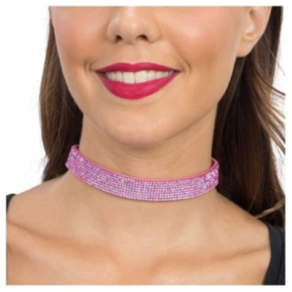 Glimmer Choker Lyserød
