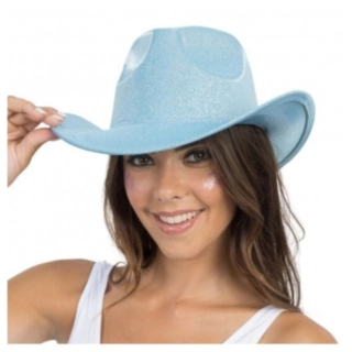 Glimmer Cowboyhat Lyseblå