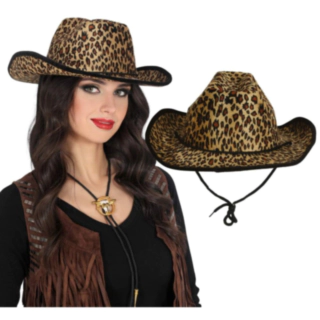 Leopard Cowboyhat Brun
