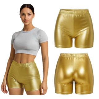 70'er Metalliske Shorts Guld