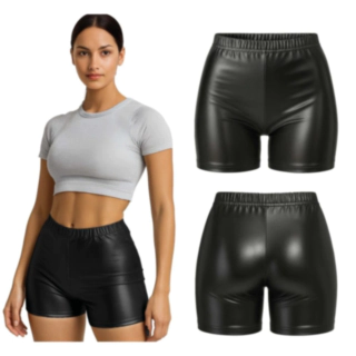 70'er Metalliske Shorts Sort