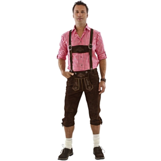 Lederhosen Lang M&oslash;rkebrun