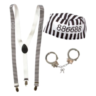 Fange Kostumekit Sort/Hvid